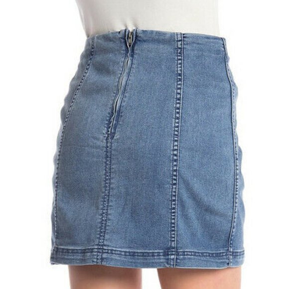 Free People Modern Femme Denim Stretch Skirt - 12 - Picture 2 of 8